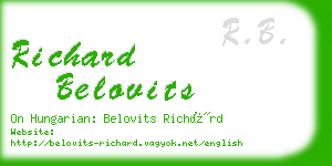 richard belovits business card